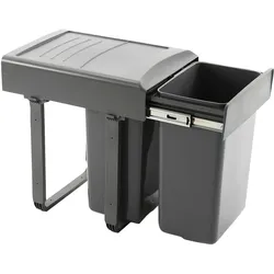 Ekotech Cestino Integrato Mega 40, Abfalleimer, Grau
