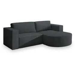 ECKSOFA SORELA P R-S Graphitfarben Kordstoff mit Schlaffunktion