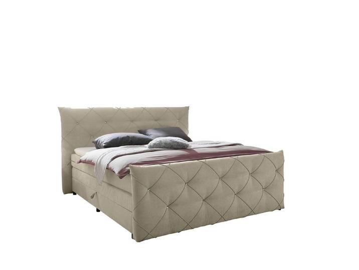 freiraum Boxspringbett Villano, Liegefläche 180x200cm, Creme - 231x203x114 (LxBxH)