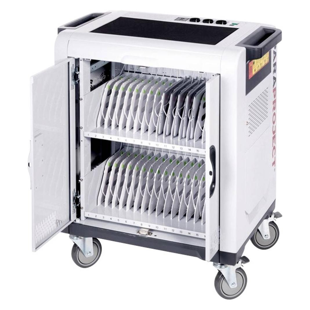 Parat PARAPROJECT Trolley i32 für bis zu 32 Tablets iOS/Android Charge&Sync inkl USB-A auf USB-C Kab (832.540-999)