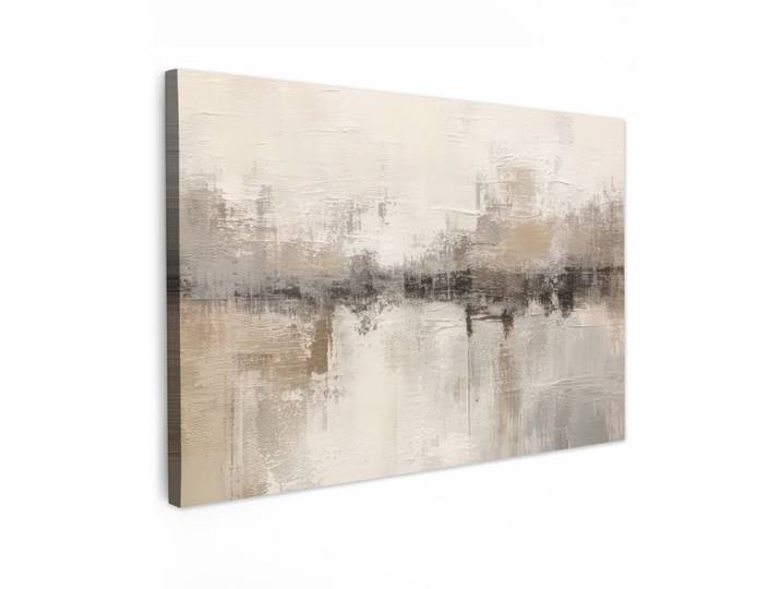 MuchoWow Leinwandbild - Moderne Kunst - Abstrakt - Beige - 90x60 - Deko Wohnzimmer, Textil, Kiefer, Rechteckig, 90x60 cm, gerahmt, Bilder & Rahmen, Bilder, Wandbilder