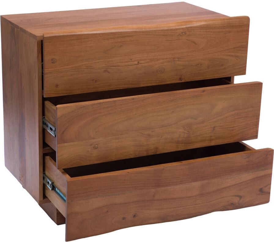 Amadeus Commode 3 tiroirs en acacia l85 cm marron en bois d'acacia Marron 85x75x45cm