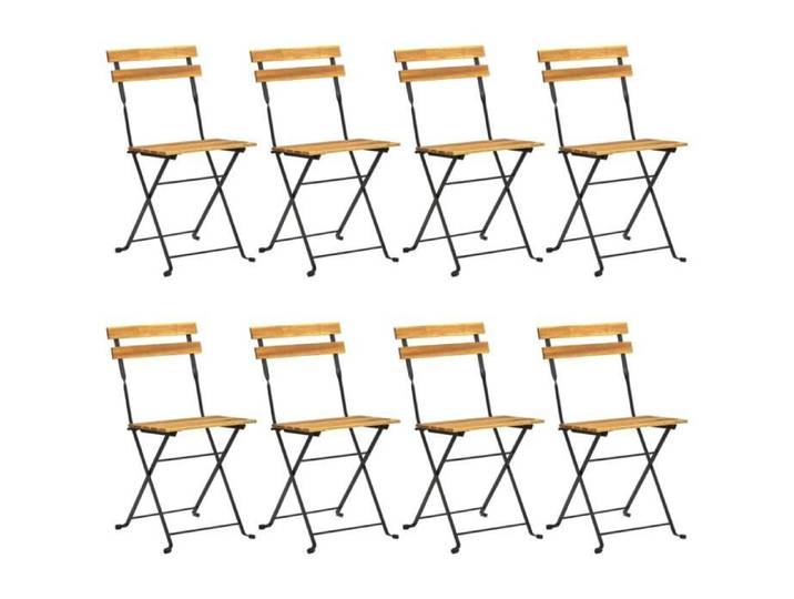 Maison Chaises pliables de jardin lot de 8 Acier bois d'acacia massif