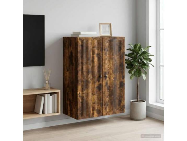 HPUYRFG Wandschrank Geraeucherte Eiche 66 x 34,5 x 90 cm Holzwerkstoff Geraeucherte Eiche, Holzwerkstoff, 66x34,5x90 cm, Vintage-Design, einfache Reinigung, vielseitig nutzbar