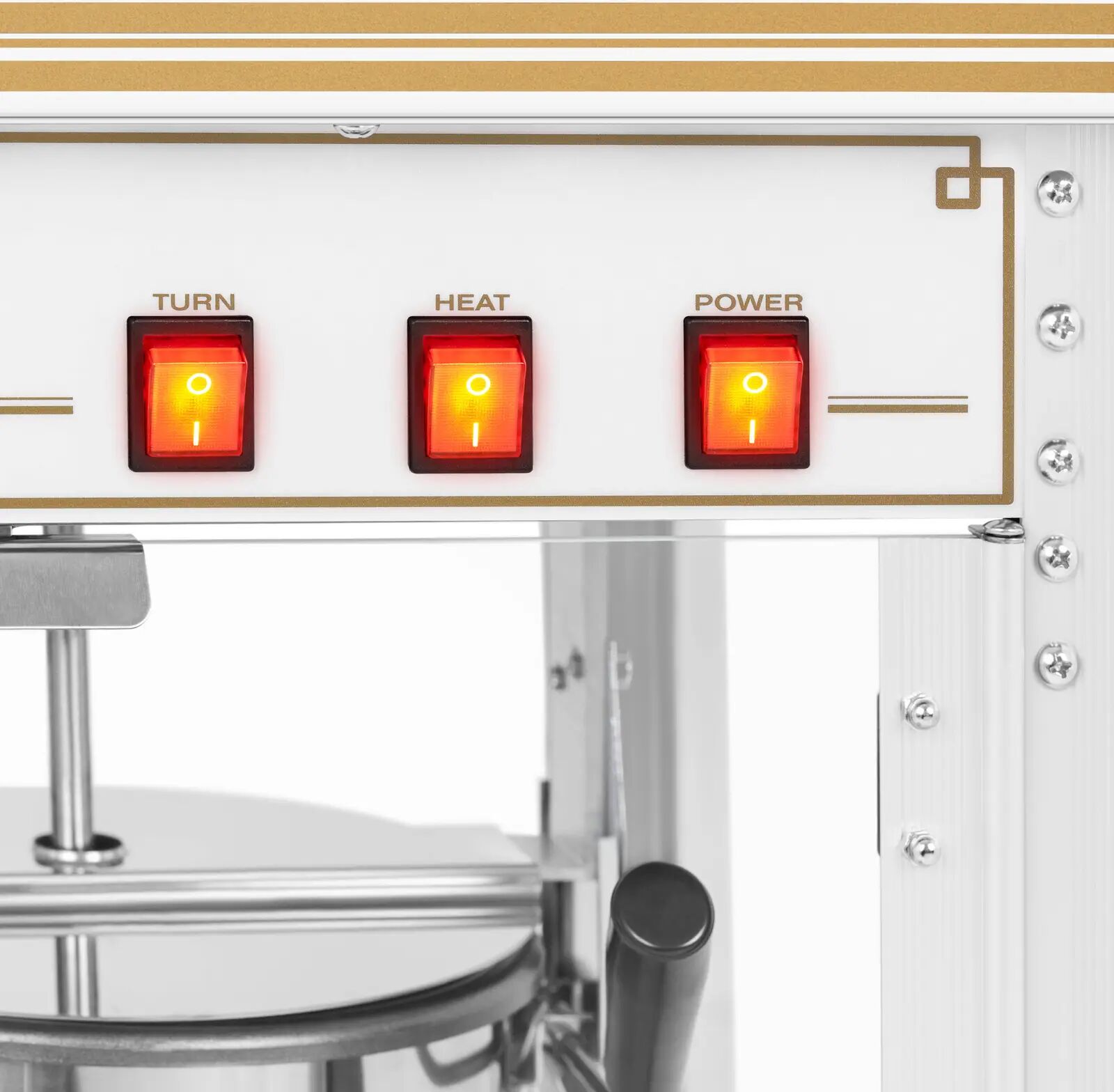 Popcornmaschine - 5 kg/h - 1500 W - weiß & golden - Royal Catering RCPS-WG1