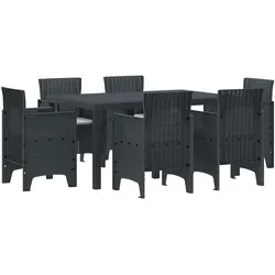 vidaXL Garten-Essbereich 7 pcs Anthrazit PE-Rattan