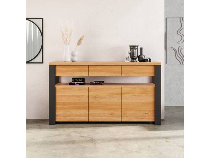 Funktionale Hylde-Kommode im Loft-Stil 140 cm Danzz
