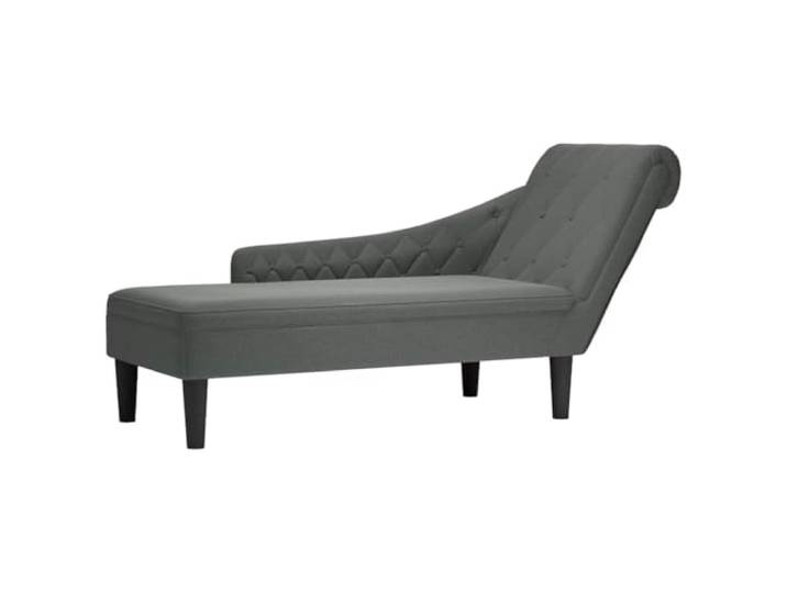 smnyxs Langer Sessel, Dunkelgrau, mit Lendenkissen und Armlehne rechts Weicher Stoff, widerstandsfähiger Schaumstoff, Knopfpolsterung, Lendenkissen inklusive, Verwendung im Wohnzimmer