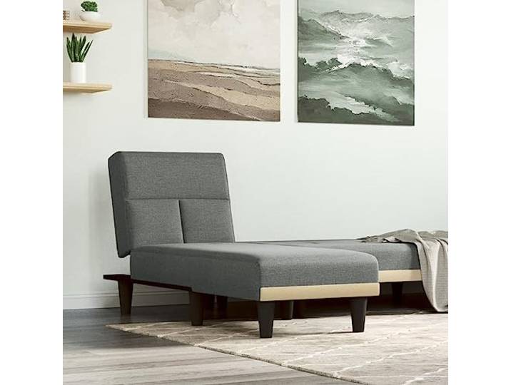 Molumvel Dunkelgraue Chaiselongue, Verstellbares Schlafsofa Stoff 3-fach verstellbar, Gästebett-Funktion, Kompakt für kleine Räume