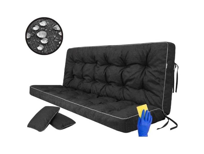 Coussin pour Palette extérieur balancelle Banc de Jardin avec Dossier. Imperméable et de qualité supérieure – L - 150CM