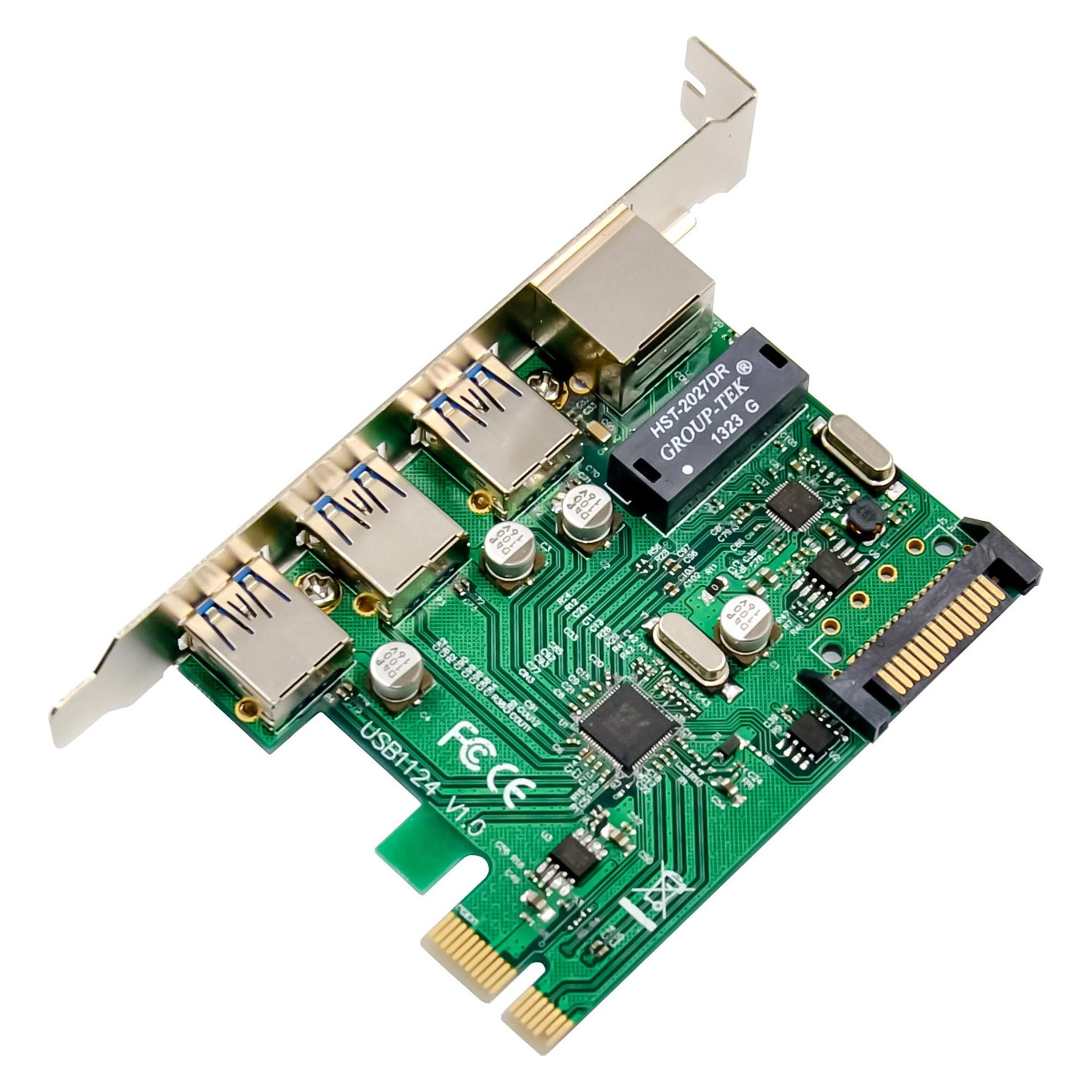 InLine Combokarte Gigabit Netzwerk und USB 3.2 Gen.1 (Mini PCI Express, PCIe) (51125R)