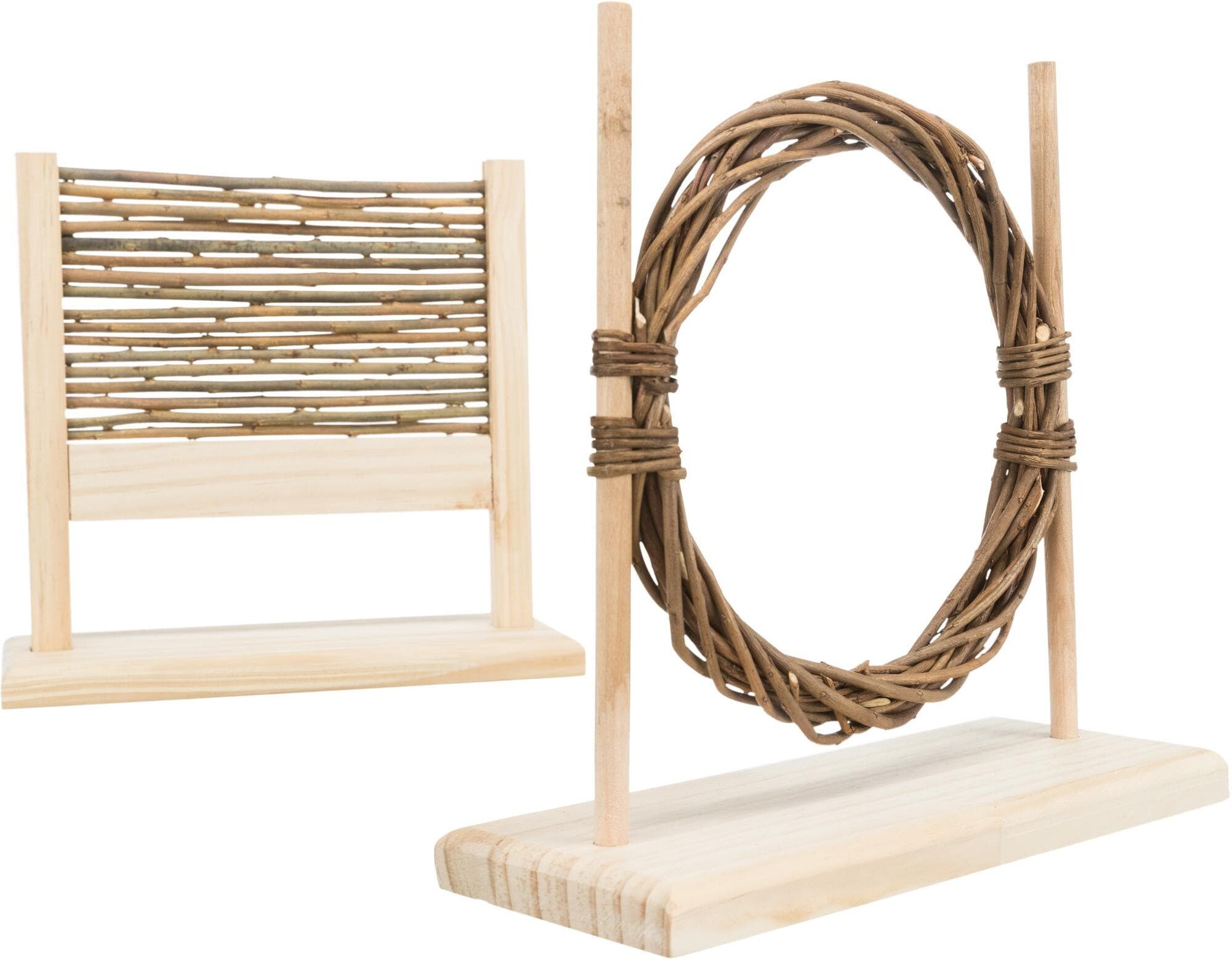 Agility-Hürde TRIXIE "Agility-Set mit Hürde und Ring", braun, B:28cm H:26cm, Holz, Tierspielzeuge, Agility-Hürde braun Einheitsgröße