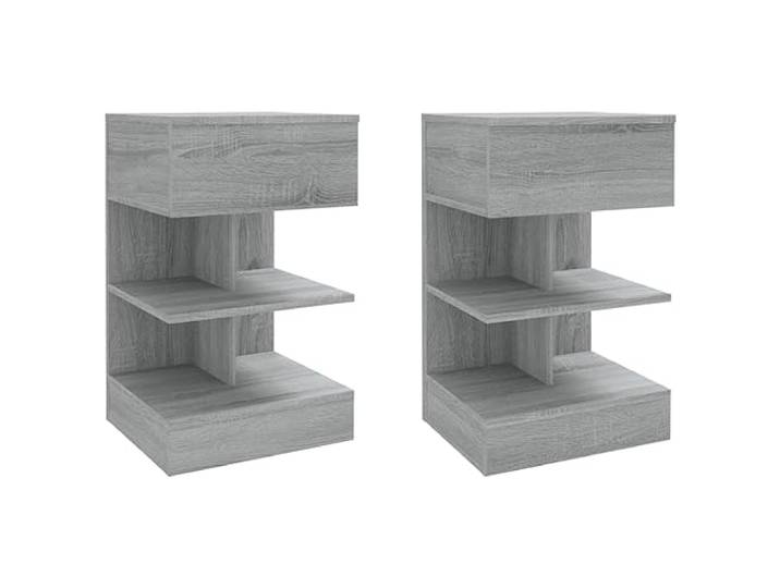 fsahslih 2er Set Nachttische Grau Sonoma 40x35x65 cm Holzwerkstoff Praktisches 2er Set Beistellschränke fürs Schlafzimmer mit viel Stauraum, robuster Ablage und Wandhalterung.
