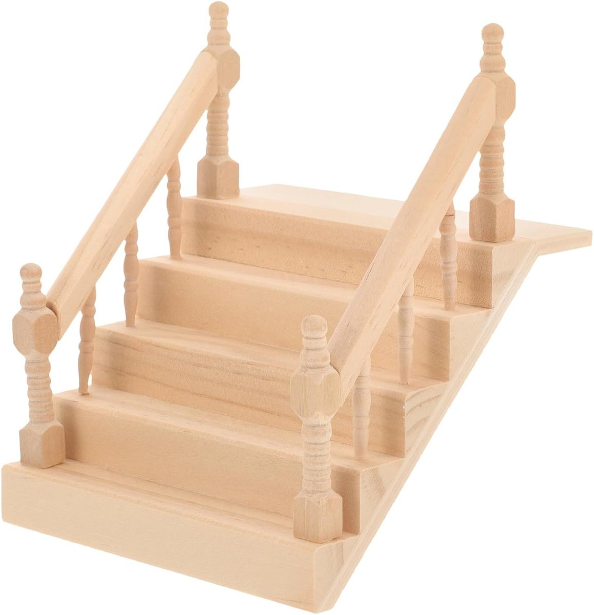 Mini Houten Trap voor Poppenhuis – Decoratieve Ladder voor Miniatuur Huis