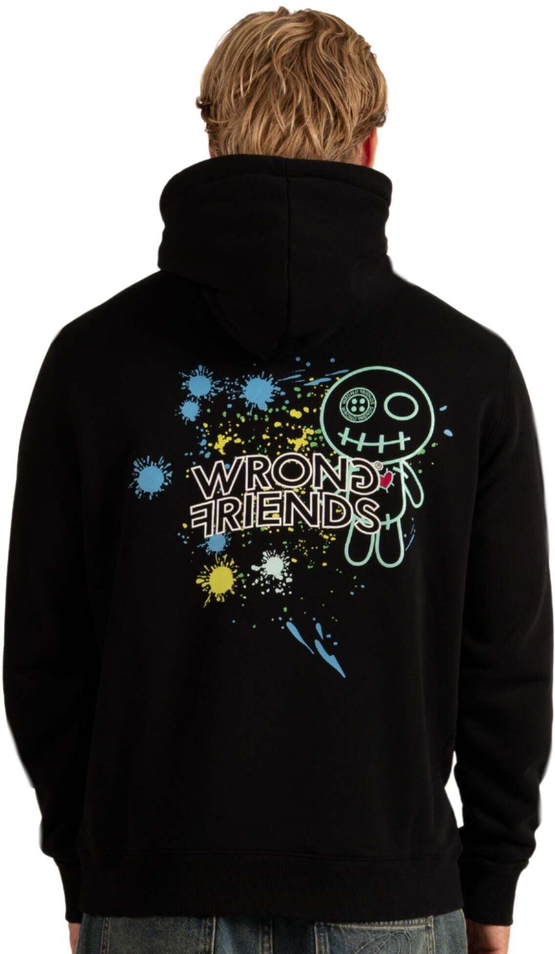 Kapuzenpullover WRONG FRIENDS "Wrong Friends Kapuzenpullover Hays", Herren, Gr. M, schwarz, Obermaterial: 100% Baumwolle CO., Pullover Kapuzenpullover schwarz M