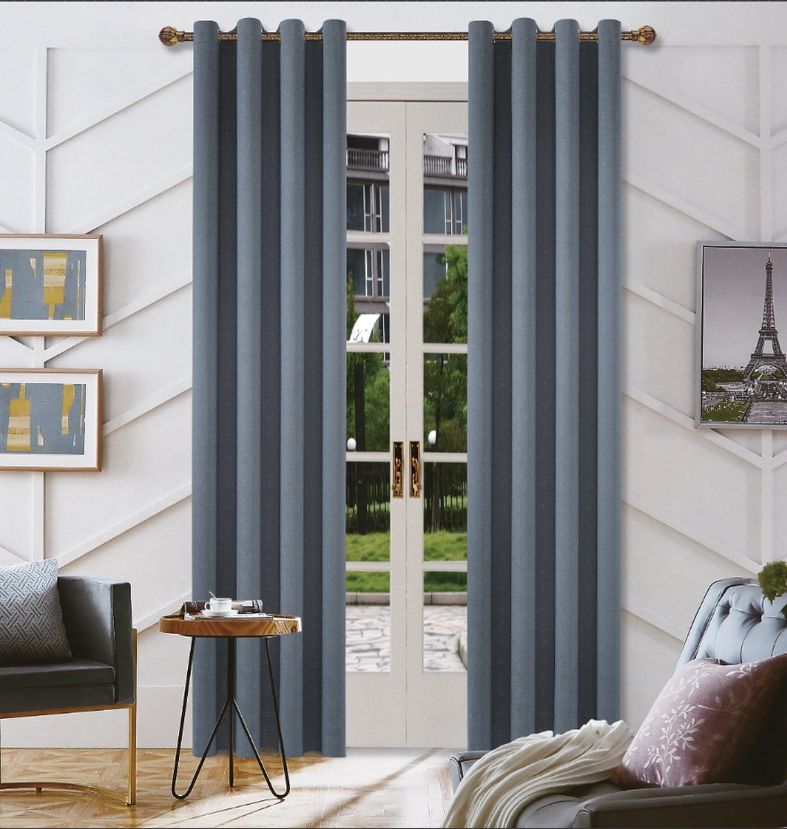 SB Line Verduisterend Gordijn met Ringen - Grijs - 140 x 260 cm