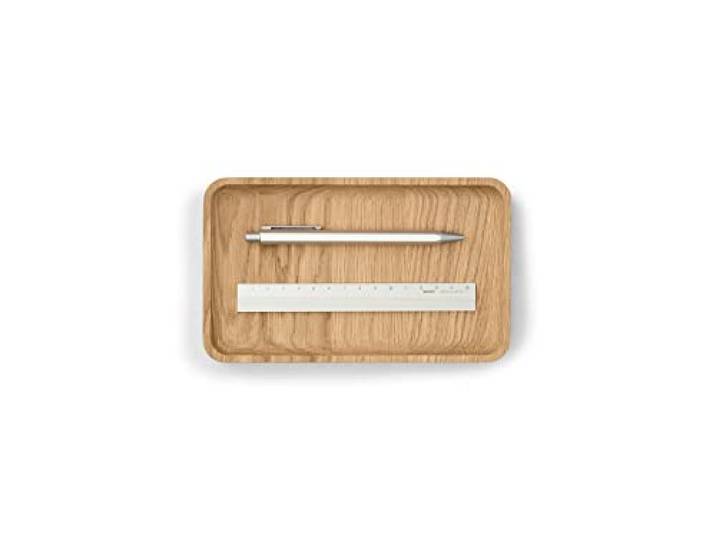 Oakywood Plateau Décoratif en Bois - Fabriqué à la Main - Rectangulaire - Organisateur Minimaliste pour Bureau\, Coiffeuse - Décoration Maison - Chêne - 20x12 cm (7.9\ x4.7\ )