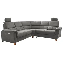 Ecksofa Parole Dunkelgrau Struktur + USB-Anschluss
