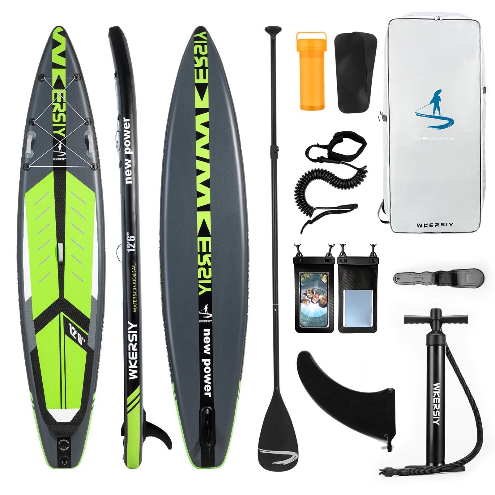 SUP Board - Aufblasbares Stand Up Paddle Board - 380 cm - Rutschfestes Deck - Kajak-Zubehör - Für Erwachsene - Grün