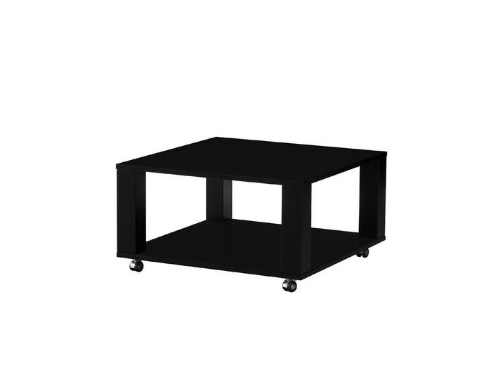 PREISBRECHER Couchtisch Romy mobil, 4 Rollen, schwarz, Melamin, MDF - 76x41x76cm (BxHxT)