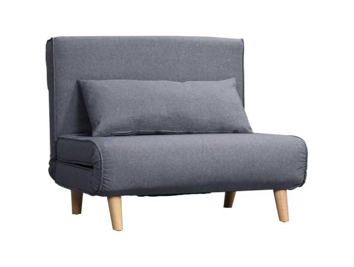 HOMCOM Einzelsofa mit Verstellbarer Rückenlehne Liege 94x78x80 cm Grau Schlafsofa, Sofabett, Klappsofa, Nordisch Skandinavisch, 25D Schaumstoff, Haus, Leinenimitat, Kautschukholz