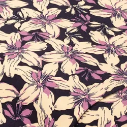 Stretch-Blusenstoff "Blumen", lila-color