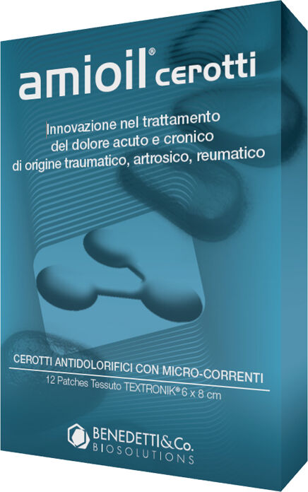 S.F. GROUP Srl Amioil Cerotti Antidolorifici con Micro-Correnti, 12 pezzi