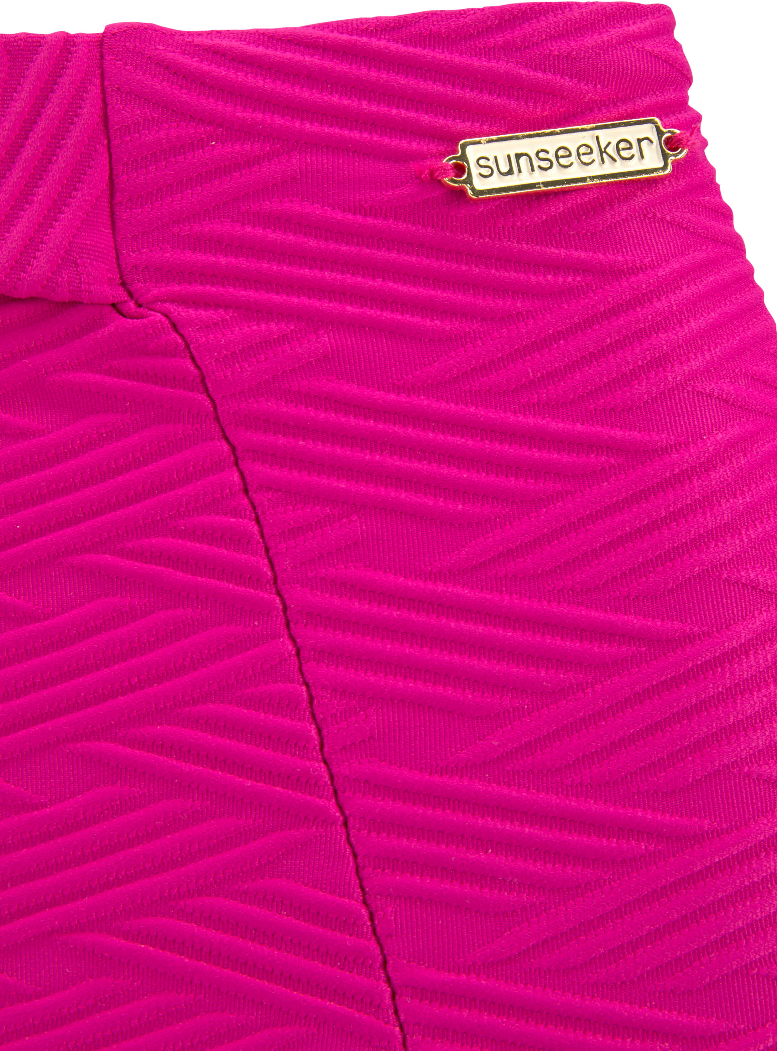 Highwaist-Bikini-Hose SUNSEEKER "Loretta", Damen, Gr. 34, N-Gr, pink, Polyamid, Strukturmuster, unifarben, Badehosen Highwaist-Bikini-Hose, mit Ziergürtel pink 34, N-Gr
