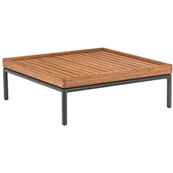 Beistelltisch Level Houe Gestell dunkelgrau, Tischplatte Bambus, Designer Henrik Pedersen, 81x29x81 cm