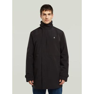 Outdoorjacke G-STAR "Garber Trenchcoat, nicht wattiert", Herren, Gr. S, dk schwarz, dk schwarz, Obermaterial: 82% Polyester, 18% Polyamid, Jacken Outdoorjacke