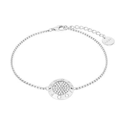 Armband JOOP "Kreis", silber (silberfarben, kristallweiß, kristallweiß), Armbänder, Damen, 20cm, Silber 925 (Sterlingsilber), Armband, mit Zirkonia (synth.)