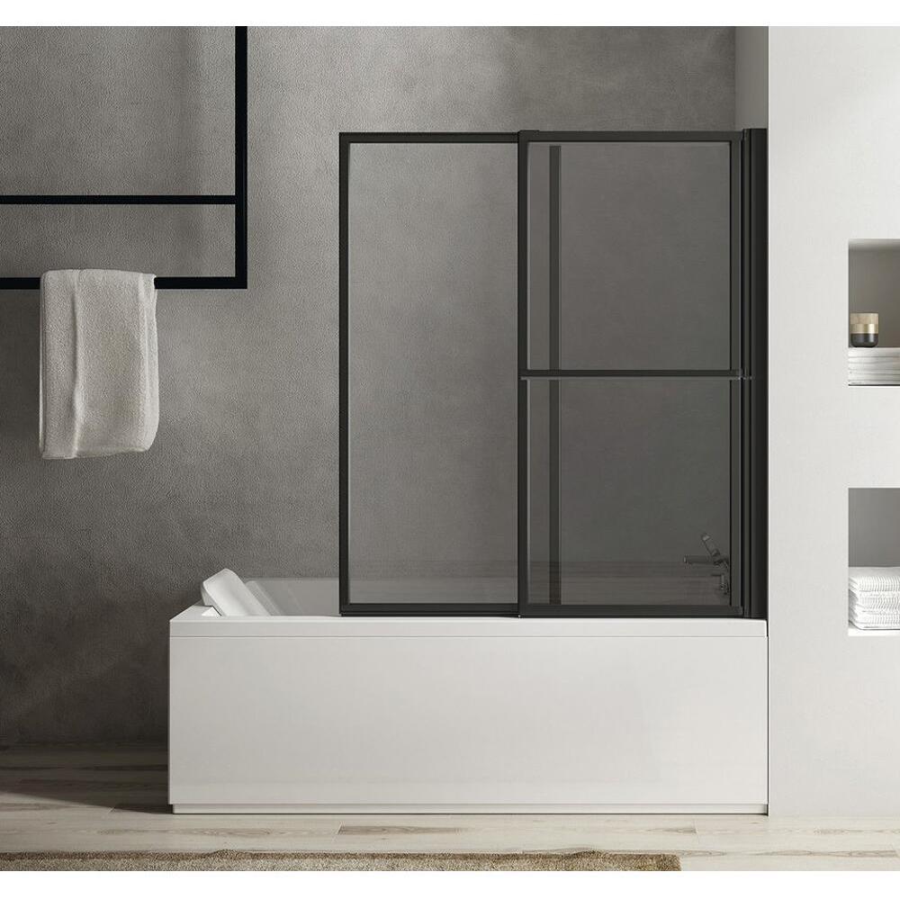OLBIA Duschabtrennung, 123x140cm, schwarz matt, Klarglas