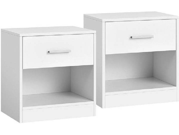 Nachttisch VASAGLE 39 x 27,6 x 41 cm 2er Set , weiss (weiß), B:39cm H:41cm T:27,6cm, Tische, Nachttisch
