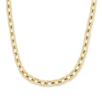 Edelstahlkette COPENHAGEN STUDIOS "Schmuck Geschenk Halskette Basic Chunky", gold (gelbgoldfarben), Halsketten, Damen, Edelstahl, L: 50 B: 8mm, Edelstahlkette, B:8mm