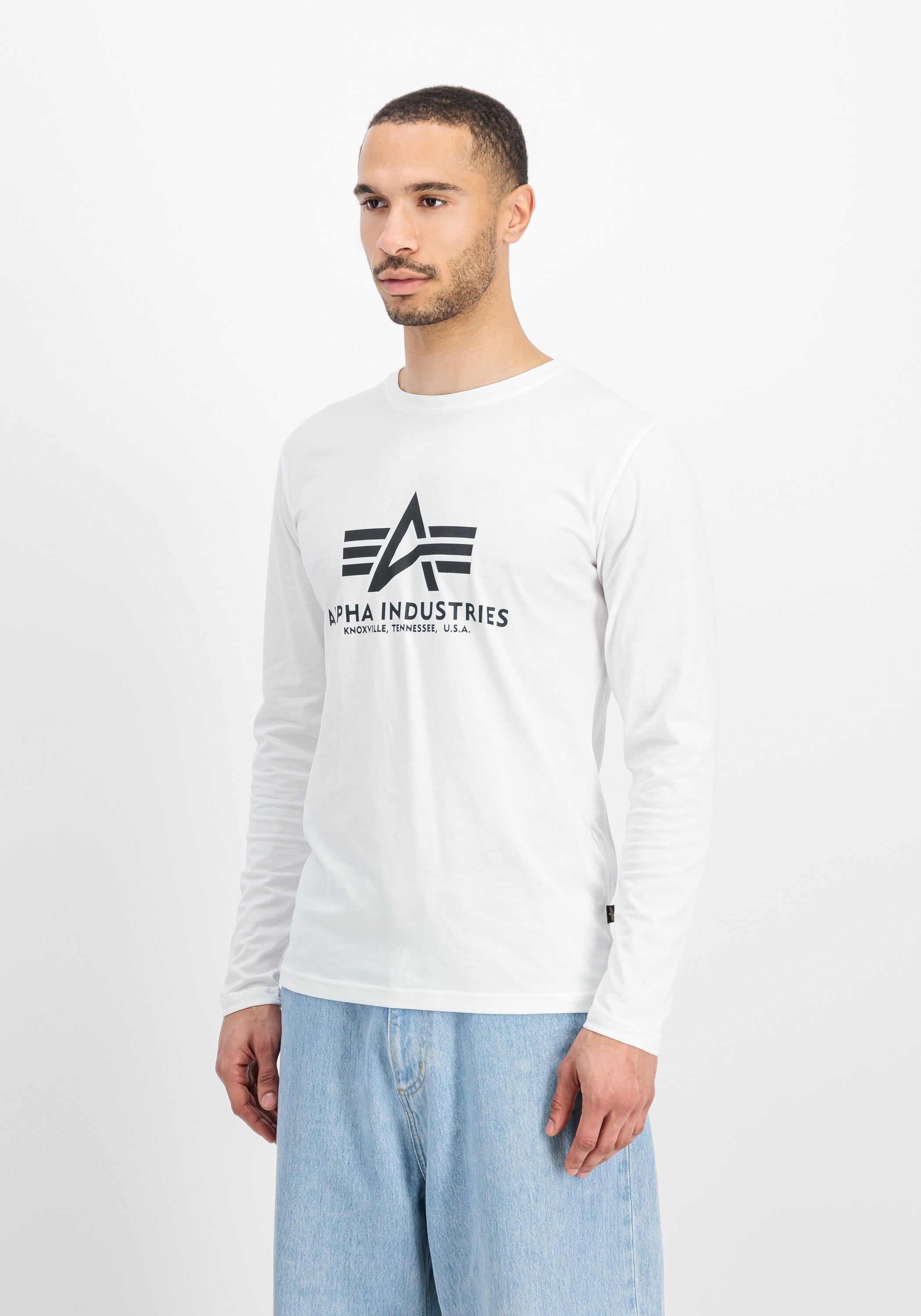 Longsleeve ALPHA INDUSTRIES "Basic BL Longsleeve", Herren, Gr. XL, weiss (weiß), Obermaterial: 100% Baumwolle, Shirts Longsleeve weiß XL