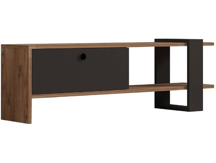TV-Schrank WOODY FASHION Ova 120 x 25 cm , braun, B:120cm H:36,8cm T:25cm, Schränke, TV-Schrank
