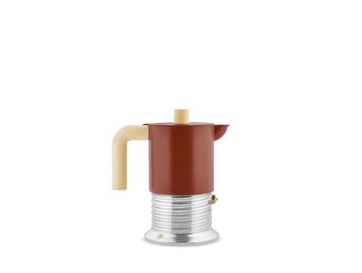 Alessi Vite Espressokocher für 3 Tassen, Braun – kompakte Eleganz für Espresso