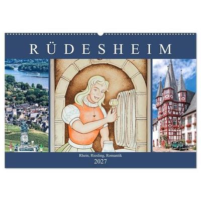 Rüdesheim - Rhein, Riesling, Romantik (Wandkalender 2027 DIN A2 quer), CALVENDO Monatskalender