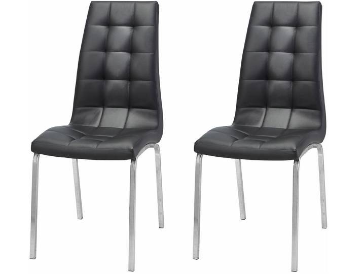 freiraum 4-Fußstuhl 4-Fußstuhl >Lienz< (2er-Set) in Grau, Polyurethan - 43x98x60cm (BxHxT), (2er-Set) in Schwarz, Polyurethan - 43x98x60cm (BxHxT)