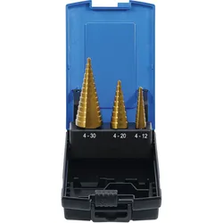BGS 1624 Satz Stufenbohrer mit Titanüberzug Ø4 -30mm 3 teilig 2mm steigend