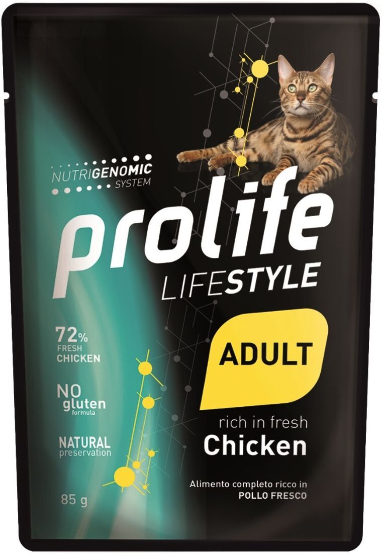 Prolife® Prolife Cat Lifestyle Adult Pollo Umido per Gatti Busta da 85 g