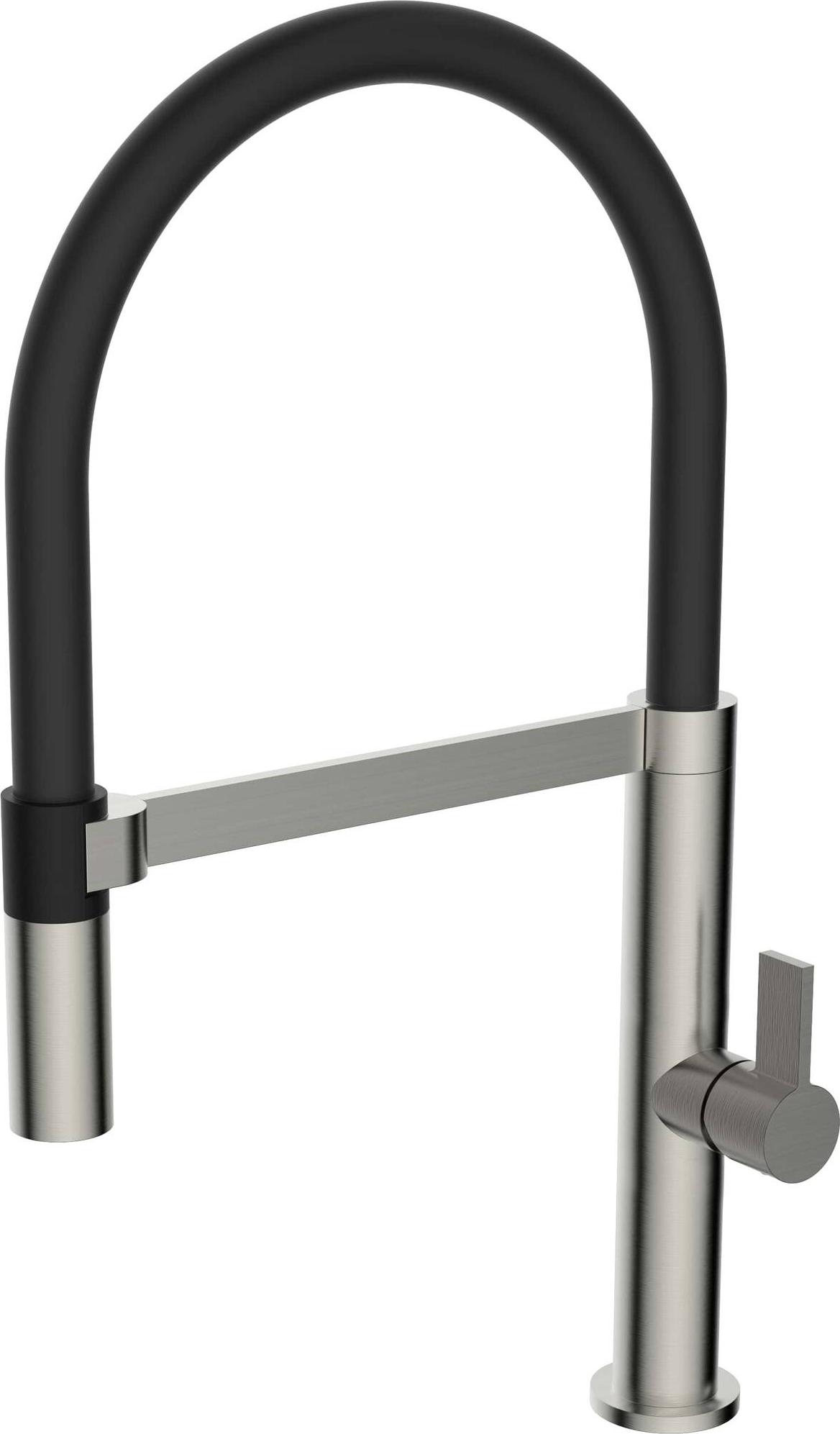 Caressi Eco keukenmengkraan rond met flexibele uitloop RVS
