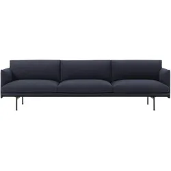 Muuto Outline Sofa 3,5-Sitzer, vidar 554 / schwarz