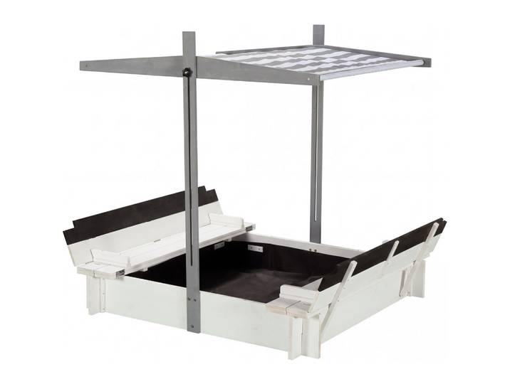 Wondermake Sandkasten soldere1, Weiß, Holz, 120x29x120 cm, Freizeit & Co, Gartenspielzeug, Sandkästen
