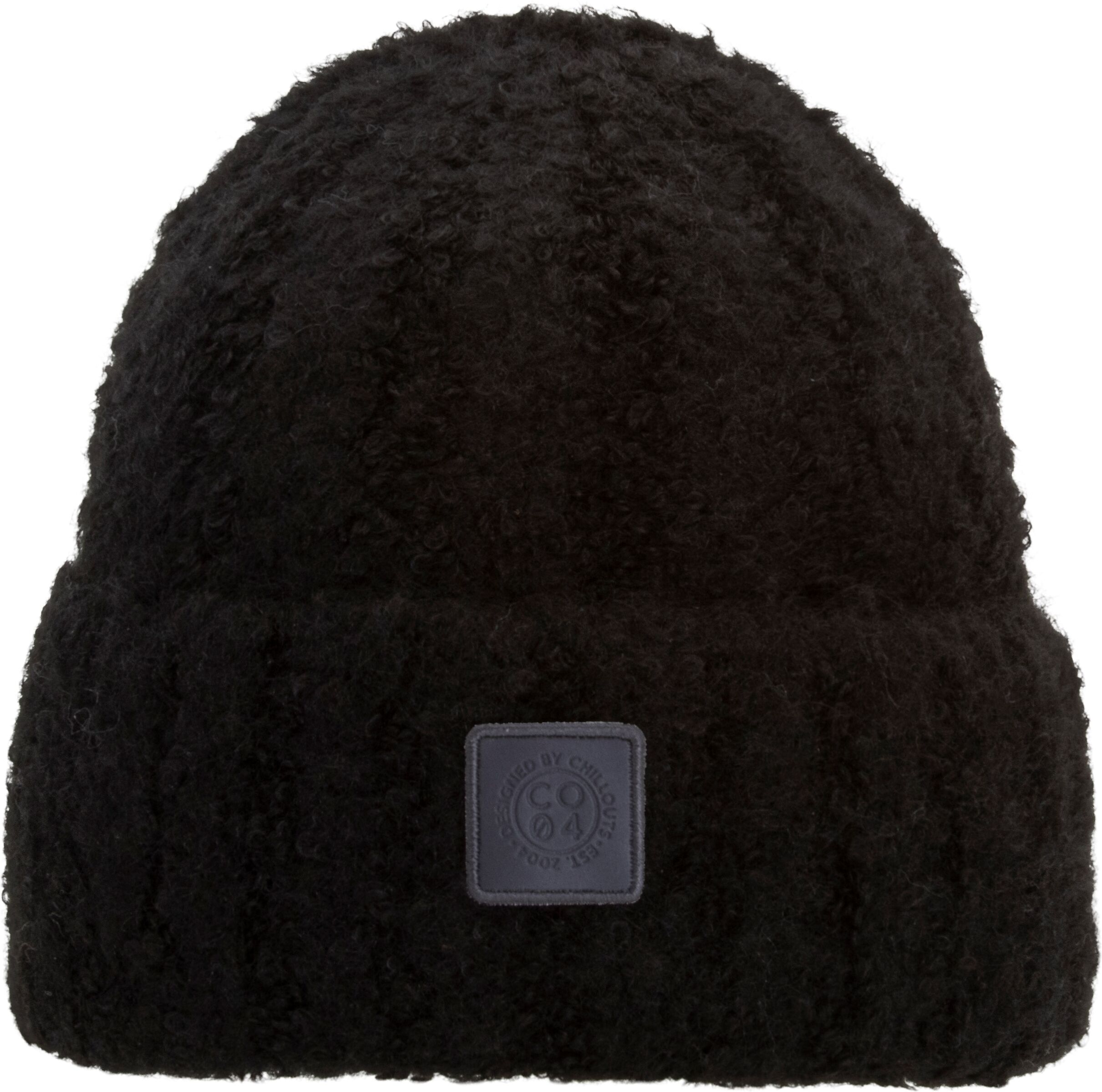 Strickmütze CHILLOUTS "Frauke Hat", Damen, schwarz, Grobstrick, Kunstfaser, Mützen Strickmütze, Mit breitem Umschlag schwarz Einheitsgröße