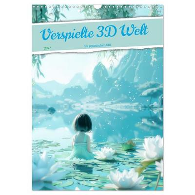 Verspielte 3D Welt - Im japanischen Stil (Wandkalender 2027 DIN A3 hoch), CALVENDO Monatskalender