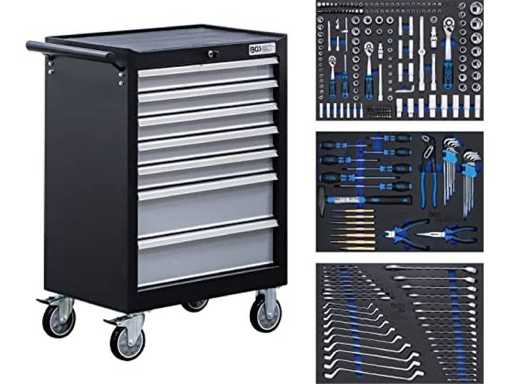 BGS 6062 Werkstattwagen bestückt 7 Schubladen 263 Werkzeuge