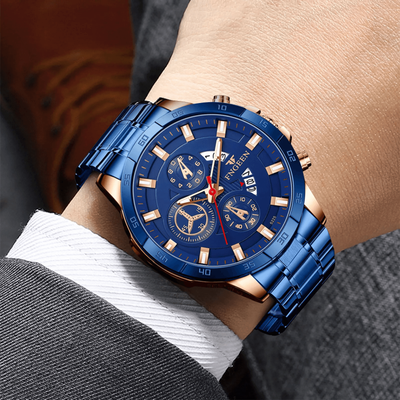 DynamicDeals Waterproof Men's Watch Stainless Steel Quartz Classic Business Wristwatch Waterproof Men's Watch Stainless Steel Quartz Classic Business Wristwatch