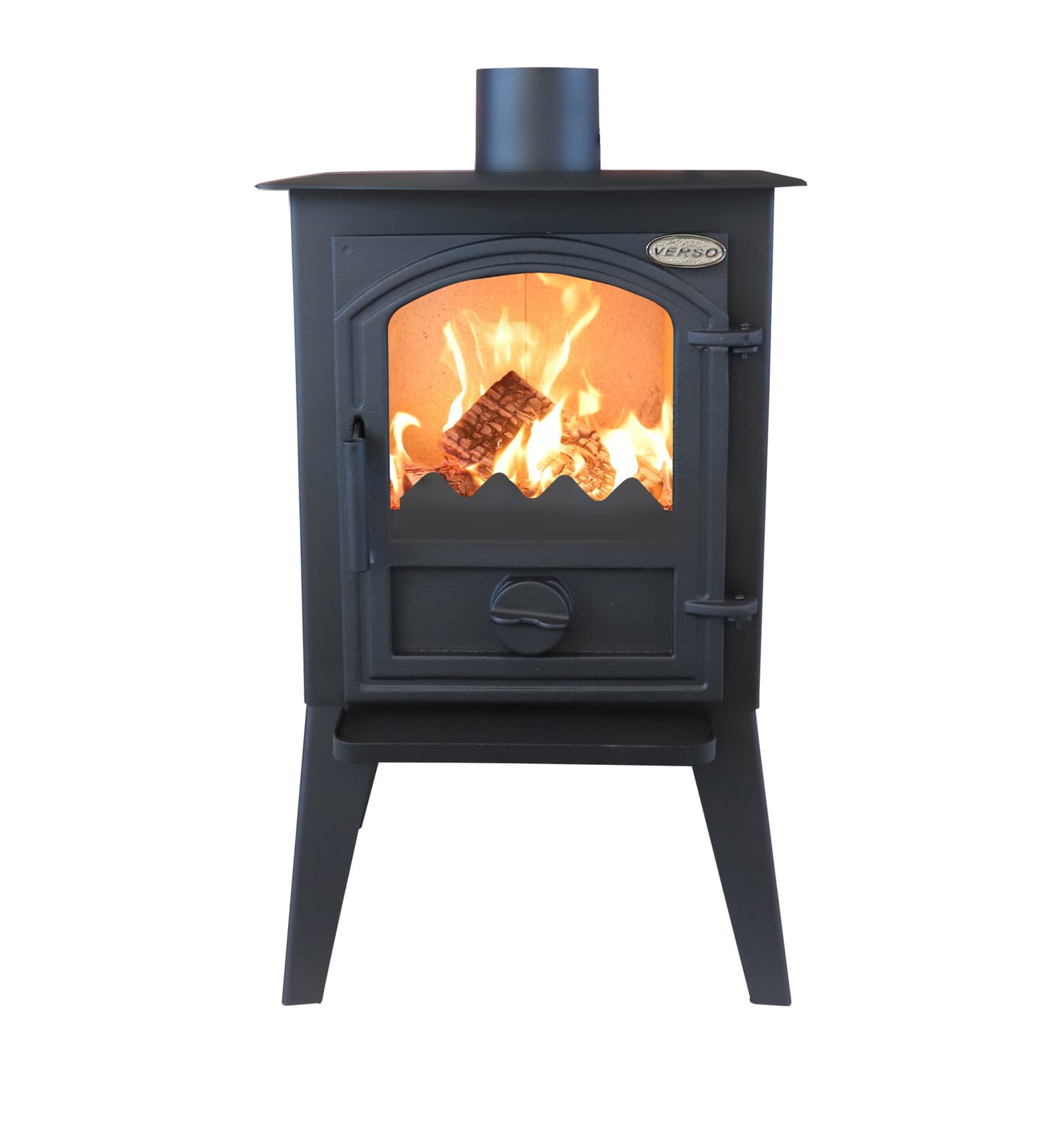 Verso Retro Kachel 1 LL met gietijzeren deur en nikkelen handgreep, 7,7 kW, H x B x D: 87,7 x 53 x 41 cm