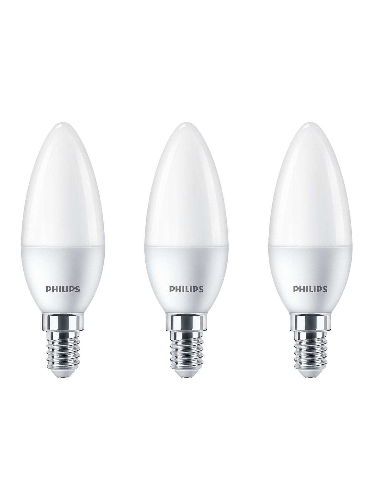 Philips LED-Lampe Candle 5W/827 (40W) Frosted 3-pack E14